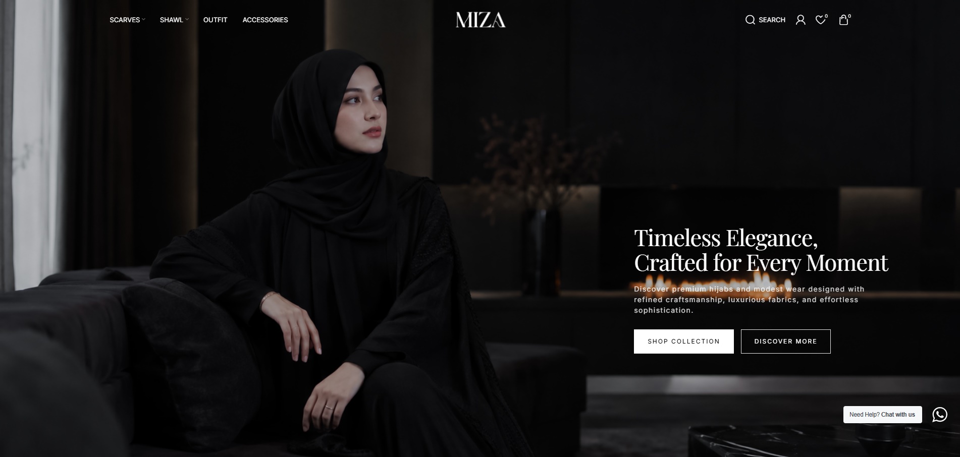 Preview website Miza Scarves desktop