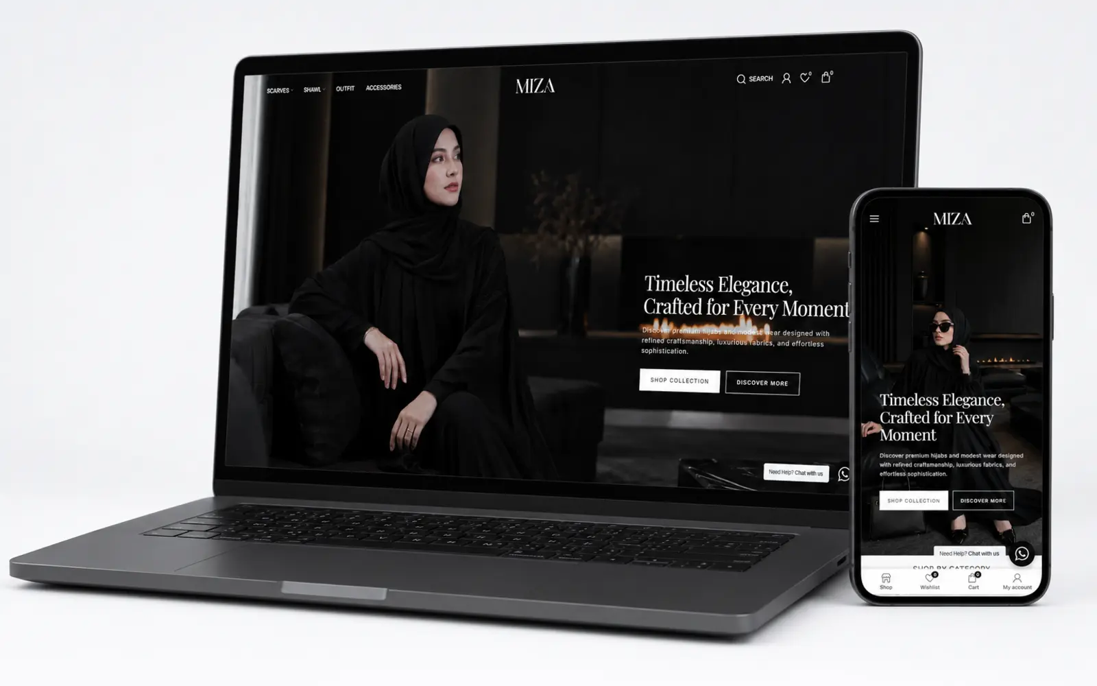 Preview website Miza Scarves